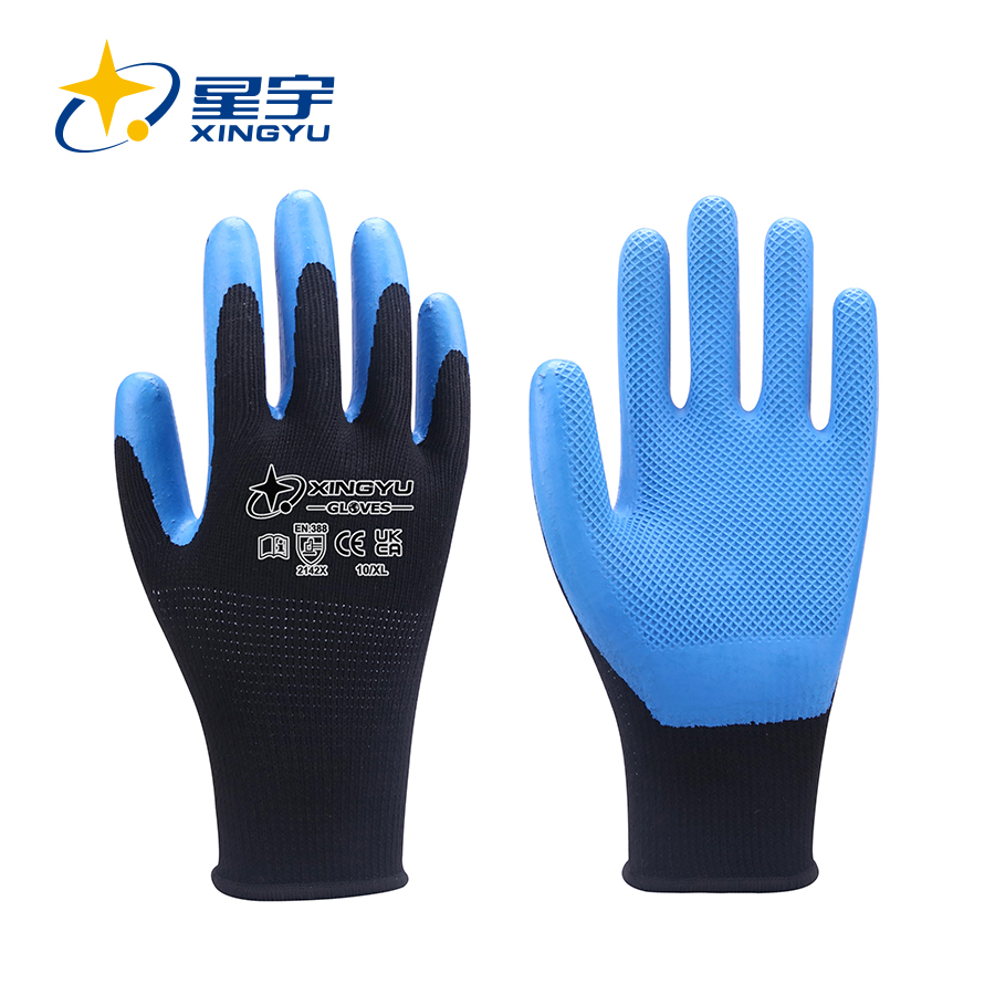 10G Polyester Liner ECO-Latex Coated Gloves, EN388 2142X 